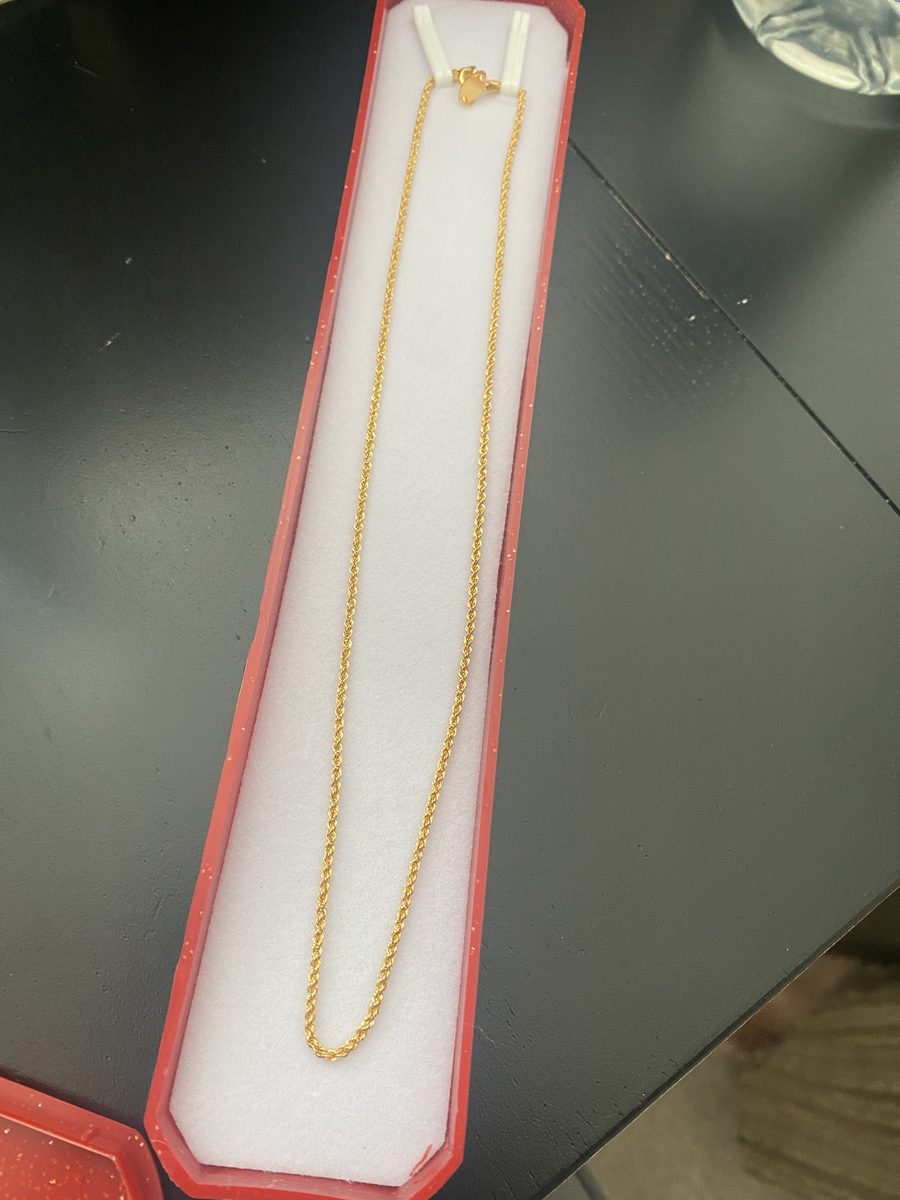 A 22ct gold rope chain presented in a gift box, Kowaj Jewellers